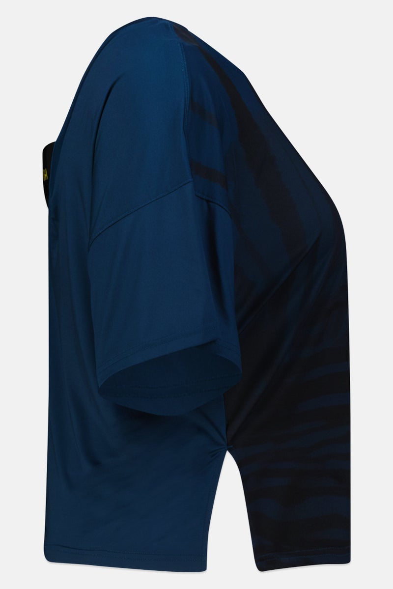 Adidas Women Plus Size Short Sleeve Training Top, Navy Blue - Image 3